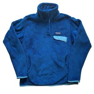 Patagonia Womens Re-Tool Snap-T Fleece Pullover Channel Blue - Lagoon X-Dye Sz S